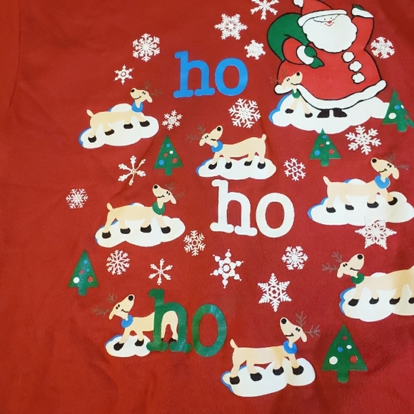 Vintage Tultex Red Ho Ho Ho Christmas Sweater made in usa Extra Large XL - Picture 4 of 6